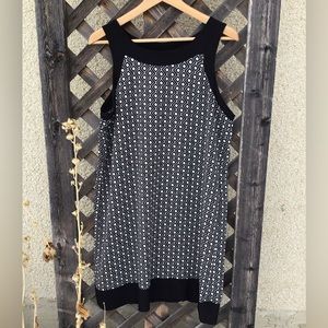 Jules & Leopold Black and White Geometric Sleeveless Dress